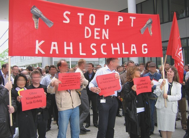 8.5.2007, Mnchen Martinstrae: Demo gegen den Personalabbau bei NSN