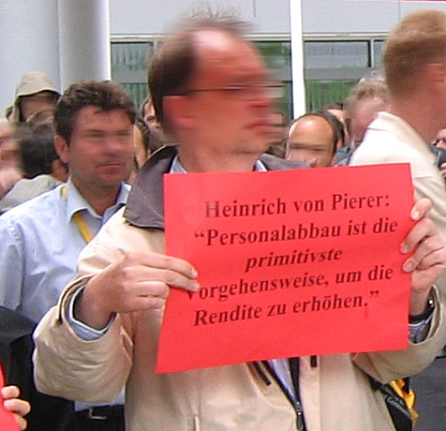 8.5.2007, Mnchen Martinstrae: Demo gegen den Personalabbau bei NSN